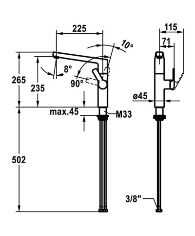 Kwc Domo6 10 661 013 000FL - 124926 mitigeur à bec mobile chrome