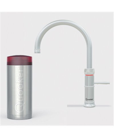 Quooker 22+CFRRVS Réservoir COMBI+ et robinet eau bouillante Classic Fusion Round acier inoxydable