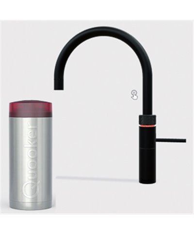 Quooker 22+FRBLK Réservoir COMBI+ et robinet eau bouillante Fusion Round Black