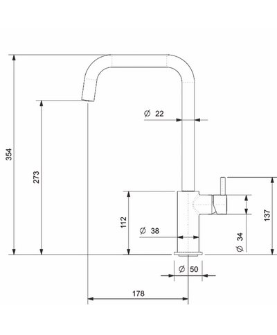Reginox Leon R35276 mitigeur évier à bec mobile Gold flax