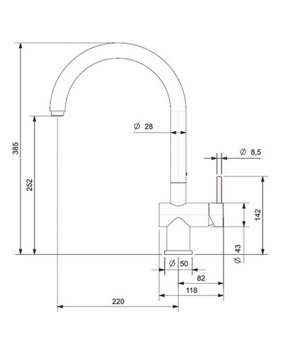 Reginox Yampa R31698 mitigeur évier à bec mobile chrome