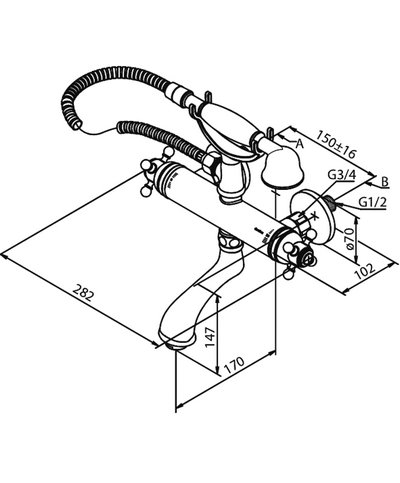Damixa Tradition 375030000 mitigeur thermostatique mural B/D Chrome