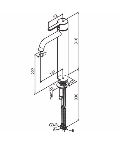 Damixa Silhouet 740138700 mitigeur réhausse lavabo PVD Cuivre mat