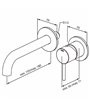 Damixa Silhouet 746267900 façade mitigeur lavabo à encastrer + bec 180 mm PVD Laiton mat