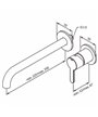Damixa Silhouet 746168700 façade mitigeur lavabo à encastrer + bec 250 mm PVD Cuivre mat