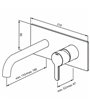 Damixa Silhouet 746257700 façade mitigeur lavabo à encastrer + plaque + bec 180 mm PVD Laiton