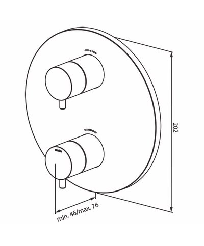Damixa Silhouet 767067700 façade mitigeur thermo + inverseur à encastrer PVD Laiton