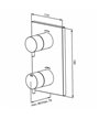 Damixa Pine767070000 façade mitigeur thermo + inverseur à encastrer chrome