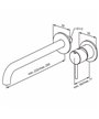 Damixa Merkur 146164600 façade mitigeur lavabo à encastrer + bec 250 mm PVD Acier