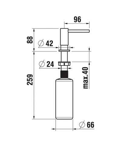 Laufen Arwa Similor Kugler HF 5 04702 441 000 Distributeur savon inox
