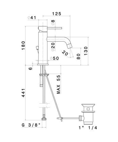 Newform X-T 4200.M0.070 mitigeur lavabo + vidage EM Titanium Satin