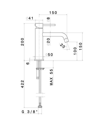 Newform X-T 4209.58.063 mitigeur lavabo + bec 150 mm PVD Gun metal