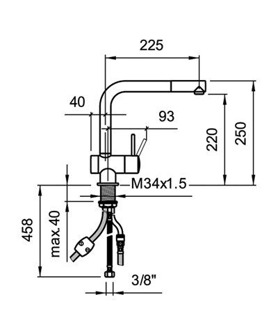 Laufen Arwa Similor Kugler HF502135100000 Triathlon mitigeur évier à douchette chrome