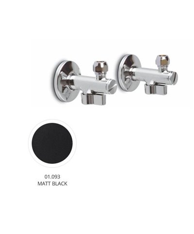 Newform 125.01.093 Robinet à sphère avec fitre 1/2" - set de 2 Noir mat