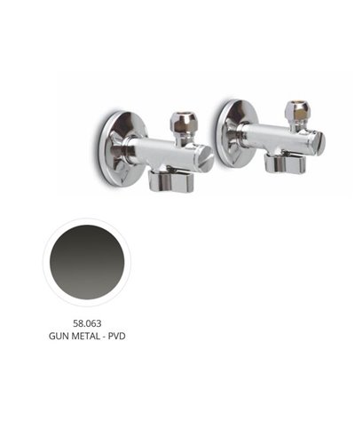 Newform 125.58.063 Robinet à sphère avec fitre 1/2" - set de 2 PVD Gun metal