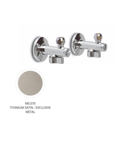 Newform 125.M0.070 Robinet à sphère avec fitre 1/2" - set de 2 Exclusive Metal Titanium satin