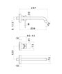 Newform 4230E.58.063 X-T Façade Mitigeur lavabo à encastrer + bec 238 mm PVD Gun metal