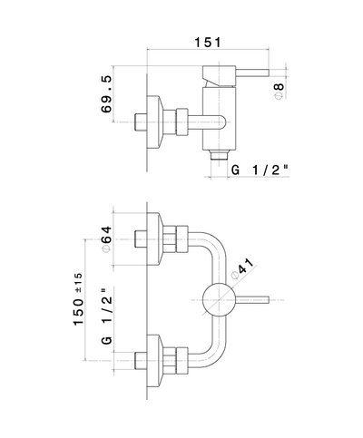 Newform 4255.58.061 X-T mitigeur mural douche PVD Copper bronze