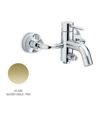 Newform 4240.61 X-T mitigeur mural bain douche PVD Glossy gold
