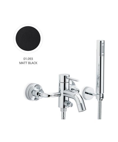 Newform 4240C.01.093 X-T mitigeur mural bain douche + set douche Noir mat