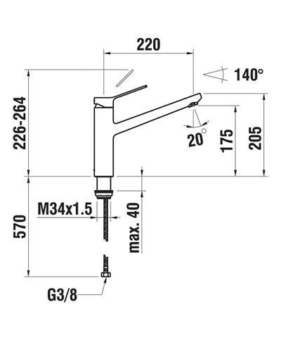 Laufen Arwa Similor Kugler HF 5 06130 429 000 Swisstap mitigeur évier à bec PVD titane noir