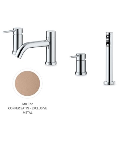 Newform 4280C.M0.072 X-T mitigeur bain douche 4 trous sur gorge Exclusive Metal Copper satin