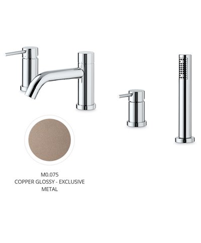 Newform 4280C.M0.075 X-T mitigeur bain douche 4 trous sur gorge Exclusive Metal Copper glossy