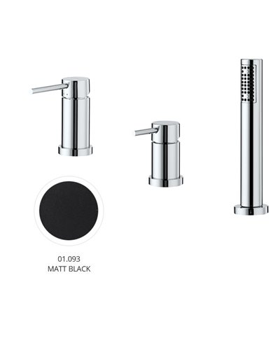 Newform 4284C.01.093 X-T mitigeur bain douche 3 trous sur gorge Noir mat