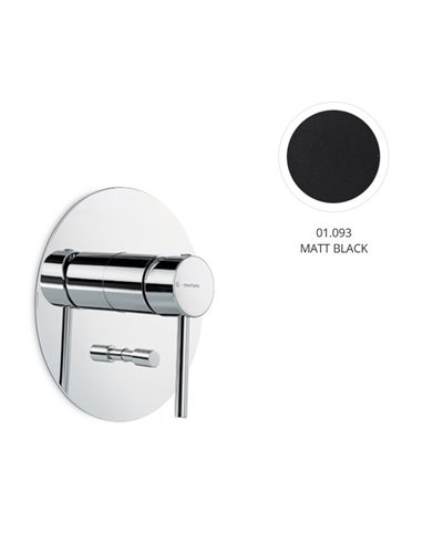 Newform 4270E.01.093 X-T façade mitigeur douche + inverseur à encastrer Noir mat