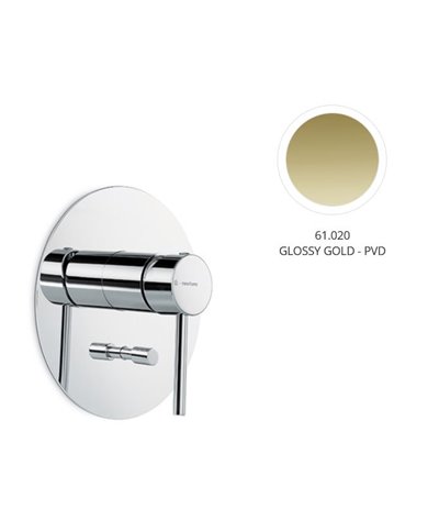 Newform 4270E.61.020 X-T façade mitigeur douche + inverseur à encastrer PVD Glossy gold
