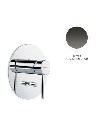 Newform 4270E.58.063 X-T façade mitigeur douche + inverseur à encastrer PVD Gun metal