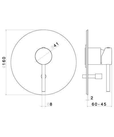 Newform 4270E.58.063 X-T façade mitigeur douche + inverseur à encastrer PVD Gun metal