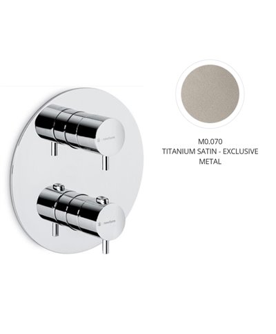Newform 67608E.M0.070 X-T façade mitigeur thermo + inverseur à encastrer Exclusive Metal Titanium satin