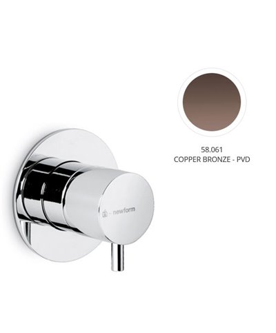 Newform 67606E.58.061 X-T façade inverseur / robinet d'arrêt PVD Copper bronze