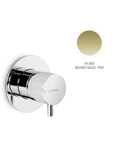 Newform 67606E.61.020 X-T façade inverseur / robinet d'arrêt PVD Glossy gold