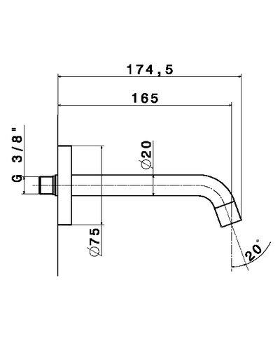 Newform 16854.M0.070 bec lavabo mural 165 mm EM Titanium Satin
