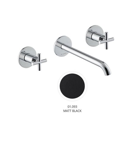 Newform Blink 70822E.01.093 Façade Mélangeur lavabo à encastrer + bec 230 mm Noir mat