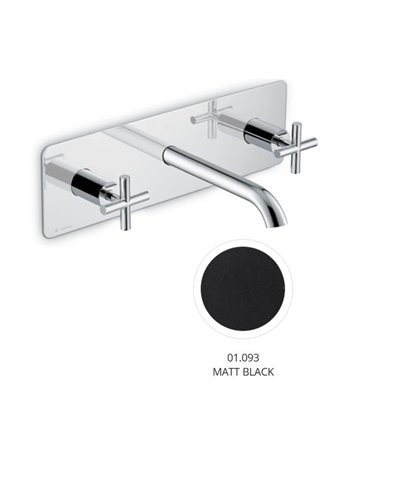 Newform Blink 70821E.01.093 Façade Mélangeur lavabo à encastrer + bec 159 mm Noir mat