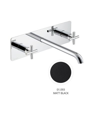 Newform Blink 70823E.01.093 Façade Mélangeur lavabo à encastrer + bec 230 mm Noir mat