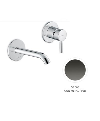 Newform Blink 70828E.58.063 Façade mitigeur lavabo à encastrer + bec 161 mm PVD Gun metal