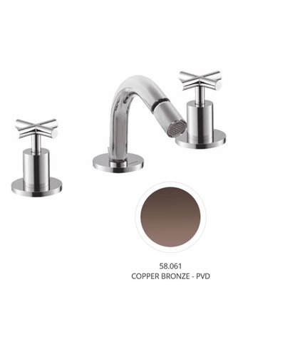 Newform Blink 70835.58.061 mélangeur 3 trous de bidet + vidage PVD Copper bronze