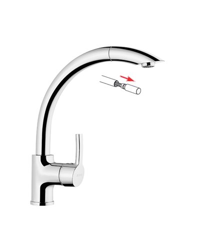 Laufen Arwa Similor Kugler HF919616441000 Surf mitigeur évier à douchette inox