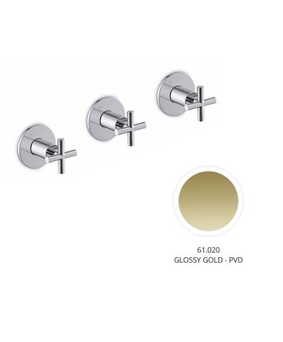Newform Blink 70872E.61.020 façade mitigeur douche + inverseur à encastrer PVD Glossy gold