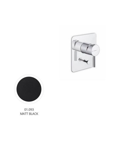 Newform Blink 70870E.01.093 façade mitigeur douche + inverseur à encastrer Noir mat