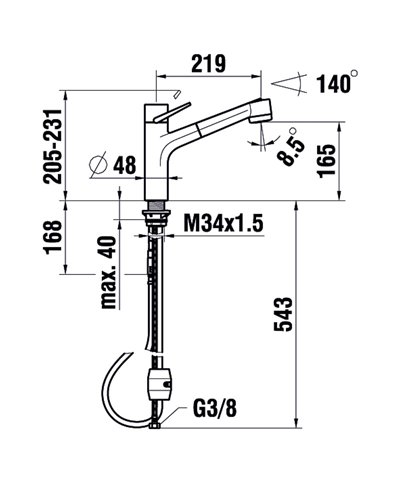 Laufen Arwa Similor Kugler HF 9 41035 100 000 Class mitigeur évier à douchette chrome