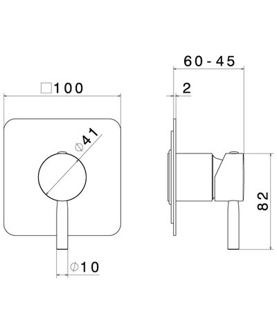 Newform Blink 70875E.58.061 façade mitigeur douche à encastrer PVD Copper bronze