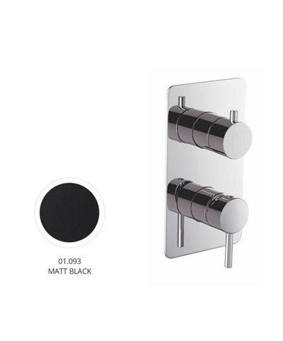 Newform Blink 67693E.01.093 façade mitigeur douche + inverseur à encastrer Noir mat