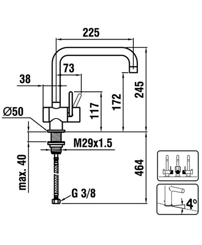Laufen Arwa Similor Kugler HF989532100001 Twin mitigeur évier à bec chrome