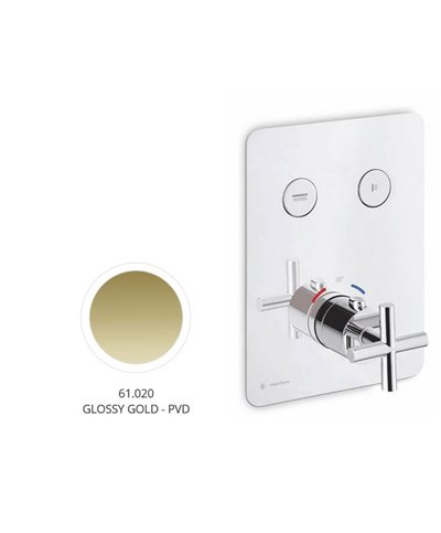 Newform  Blink 70411E.61.020 façade mitigeur thermo 2 voies à encastrer PVD Glossy gold