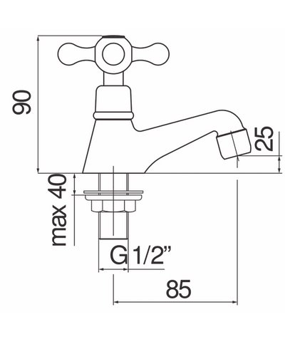 Nobili Retro 5004 robinet lave-mains bronze